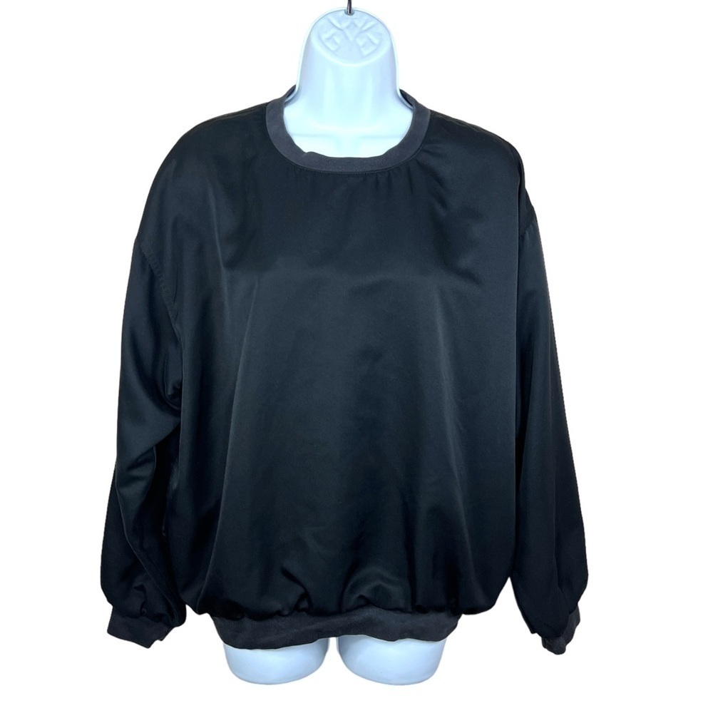 Vintage Guess Golf Black Sweatshirt Sateen Outer Long Sleeve Pullover Athletic